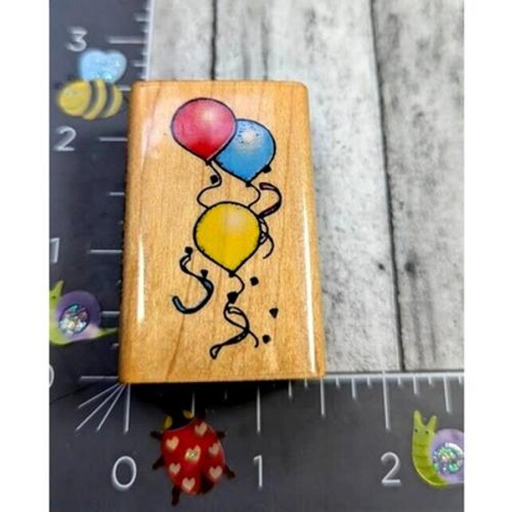 Comotion Party Balloon Bouquet #383 Rubber Stamp Wood #A100